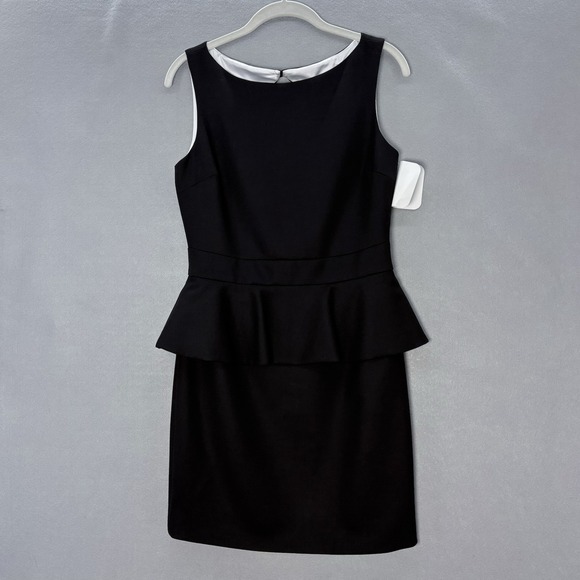 Alice + Olivia Sleeveless Peplum Dress Small  Black Wool Lined Wedding Party NWT - Picture 1 of 15